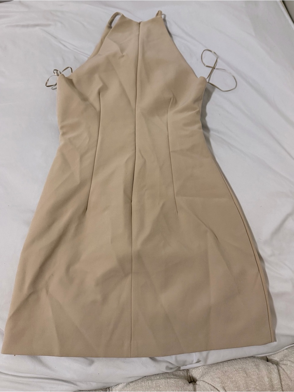 Zara Beige Halter Mini Dress